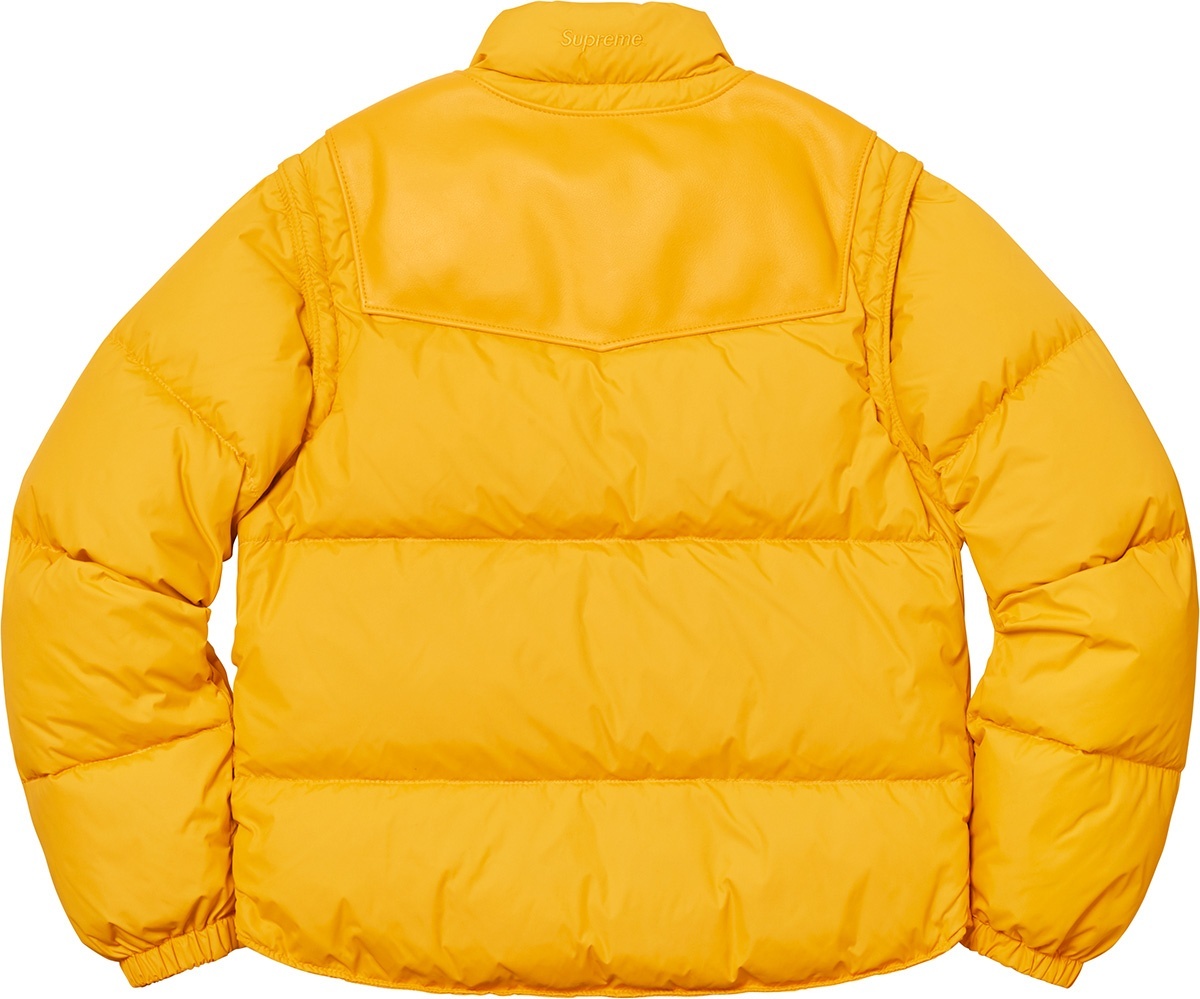 Supreme®/Schott® Down Leather Vest Puffy Jacket view 22